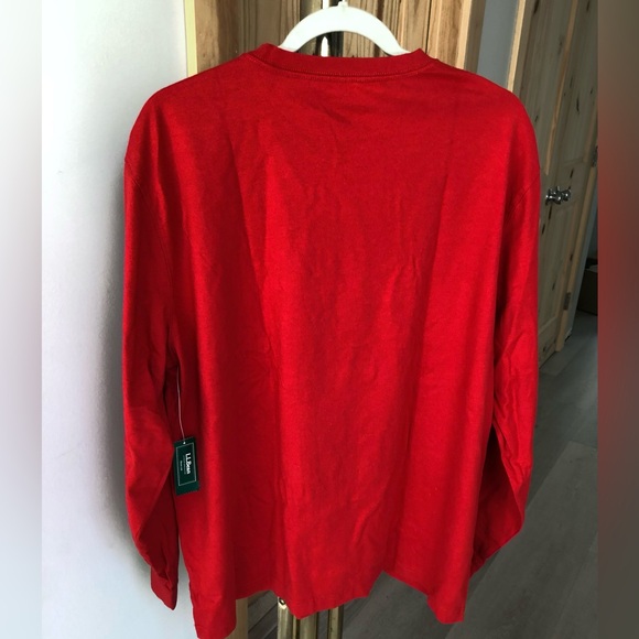 NEW LLBean Carefree Unshrinkable Red Logo Long Sleeve Tee - Picture 5 of 7